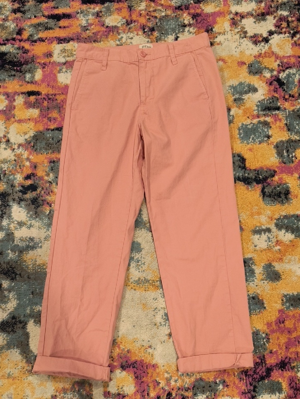 J. Crew Pink Slouchy Boyfriend Cotton Chino Pants Preppy Cottagecore Grandpacore